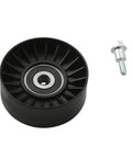 Must-Have Drive Belt Idler Pulley For Nexus 250 And 300 Plus Runner 180 And 200 VXR Scooters, black plastic wheel with bearing and bolt.