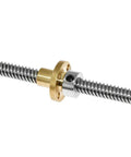 10mm Shaft Collar Lock Ring Set For 3D Printer Parts with M5 Screws, Carbon Steel Nickel Plated, shown on threaded rod