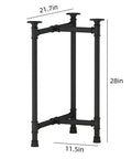 Beefy Industrial Pipe Desk Leg Set 28 Inch Heavy Duty Vintage Style Furniture Legs For Dining Tables Coffee Tables Benches Set Of 2 Durable Cast Iron Hardware black finish