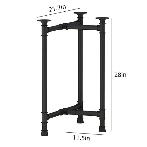 Beefy Industrial Pipe Desk Leg Set 28 Inch Heavy Duty Vintage Style Furniture Legs For Dining Tables Coffee Tables Benches Set Of 2 Durable Cast Iron Hardware black finish