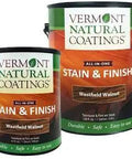 Premium All In One Penetrating Wood Stain And Finish In Rich Westfield Walnut Tones in gallon and quart containers.