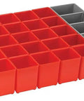 30 Piece Organizer Set For iBOXX72 Click And Go Mobile Transport System In Blue And Red Fits 72mm Depth For Storing Bits Blades Fasteners And Hand Tools