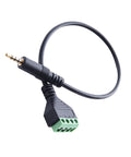 No Hassle 3.5Mm TRRS Speaker Adapter connects headphones to solderless terminal with easy grip screw jack.
