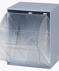 Gray Tip Out Cabinet Organizer With One Drawer For Small Parts, Space Saving Storage With Clear Tip Out Bins, Durable Injection Molded Plastic