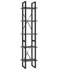 Five Tier Industrial Book Cabinet With Metal Frame And Engineered Wood Bookshelf, modern rustic design, five shelves visible