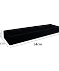 Two Pack Black Velvet Watch Tray Featuring Four Spacious Compartments And Plush Pillows To Keep Bracelets Secure No Sweat Tangle Free Storage For Everyday Wear - Side view showing dimensions.