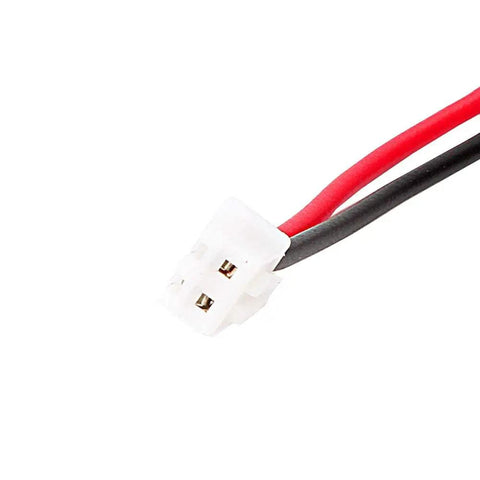 Portable Micro Hydro Generator for 12V Power 10W Turbine Charger for Camping connector close-up with red and black wires