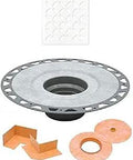 Kerdi Drain Kit With PVC Flange 4 Inch Floral Design Grate Matte White Finish KD2 PVC MBWD5 For Custom Shower Renovations