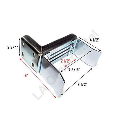 Tough As Nails Heavy Duty Adjustable Slide Gate Receiver Latch And Steel Gate Limit Stop Set For Bulletproof Fence Security Smooth Operation Outdoor Hardware Made In Italy close-up view with dimensions