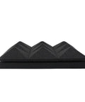 Rock Solid Acoustic Foam Panels 6 Pack Pyramid Soundproof Wall Decor 12X12X2 Inch black foam panel side view.
