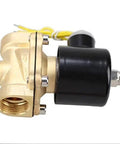 Side view of One Quarter Inch Electric Solenoid Valve 110V 115V 120V AC NPT Normally Closed Brass Body With Copper Coil