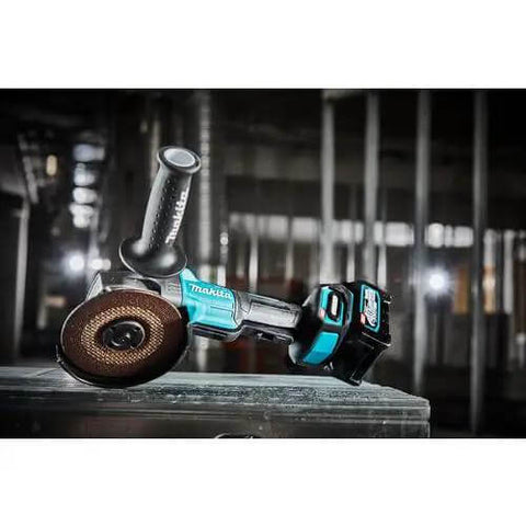 Cordless 40V Max Angle Grinder Powerhouse With Two 4.0 Ah Batteries And Quick Charger Inside Rugged Hard Shell Case, featuring durable cutting disc.