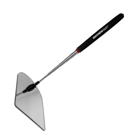 Telescoping Acrylic Mirror With 180 Degree Swivel, Extendable Or Flexible Shaft, 4 By 6 Inches, Black, Made In USA, DIY Friendly
