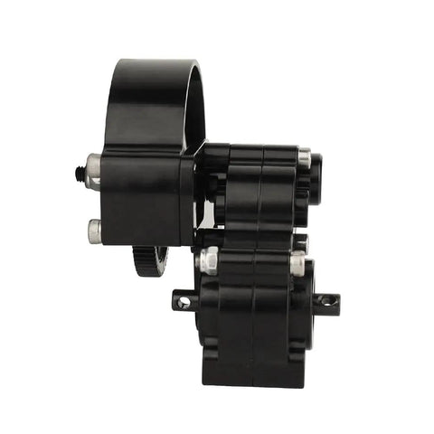 Side view of Full Metal Transmission Gearbox With Steel Gear Set For 1/10 RC Crawlers, CNC Aluminum Protective Cover