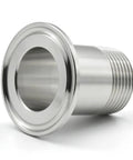 Stainless steel external-thread sleeve pipe fitting with three clips, DN8–DN50.
