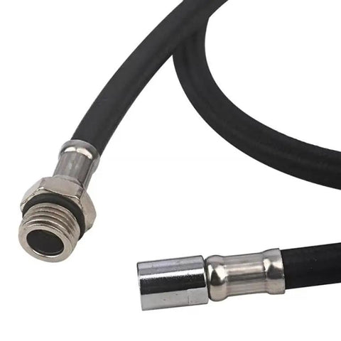 Heavy Duty 6Mm Pneumatic Air Hose With Quarter Inch Us Quick Plug Fits Eighth Inch Pencil Grinders Four Foot Long tough black rubber hose ends
