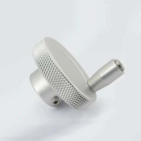 Compact 1 Pc Aluminum Alloy Knurled Handwheel For Rocker Machine Tool Adjustment Featuring Smooth Grip Non-slip Surface With 80mm Outer Diameter And 14mm Aperture For Precision Handling, angled view with set screw