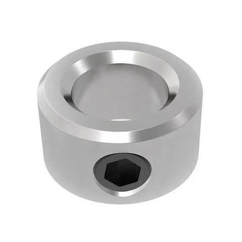5/16 Inch Bore Shaft Collars In Solid Zinc Plated Carbon Steel With Set Screw Lock, front view