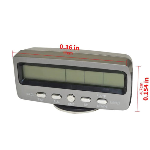 Riloer 4-in-1 LED car dash display with thermometer, voltmeter and clock, 12V
