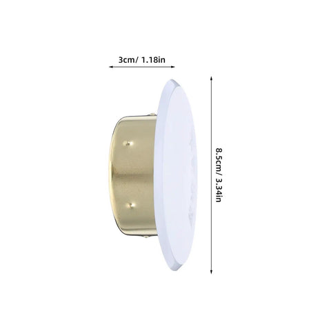 Eight Piece Heavy Duty Iron Fire Sprinkler Cover Plate With Slick Drop In Ready Design For Seamless Ceiling Installation And Clean Home Safety Shield Guard Setup, side view.