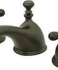 Restoration Widespread Lavatory Faucet With Metal Cross Handle In Oil Rubbed Bronze 8 To 16 Inch Adjustable Spread Quarter Turn Ceramic Disk