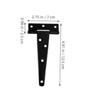 Five Inch Black Painted Galvanized T Type Weld On Door Hinges For Exterior Gates And Shed Doors Built Tough Heavy Duty Hinges