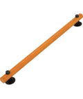 13 Foot Round Wood Stair Handrail Features Non Slip Grip For Instant Attic Stability Easy No Sweat Install Works Like A Charm On Basement Flights And Hallways For A Dope Home Upgrade, showing round wood railing with black wall brackets.