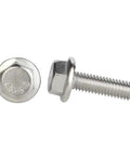 Durable Stainless Steel A2 70 M6 Flanged Hex Head Bolts DIN 6921 10mm Length 14.2mm Washer Diameter 6.6mm Head Height 25 Pack Flange Screws for Gearheads and DIY Projects