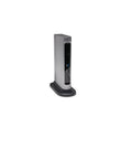 Heavy Duty Thunderbolt 3 And Usb C Docking Station Delivers Crisp Dual 4K Video And 100W Fast Charge Blazing Data Sync Built Solid For Windows And Mac Daily Hustlers, silver vertical design.