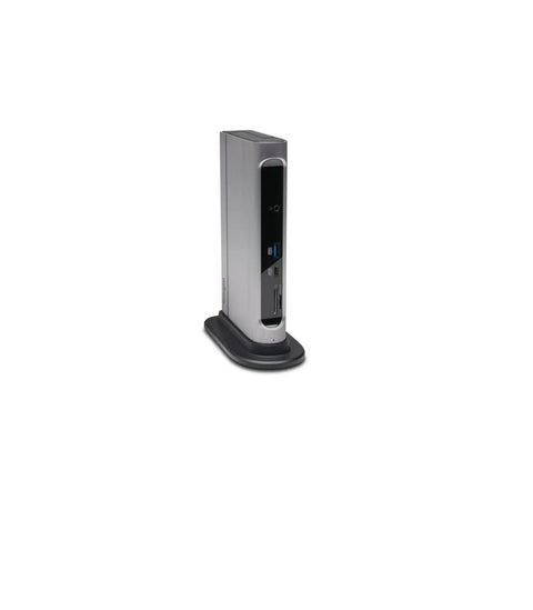 Heavy Duty Thunderbolt 3 And Usb C Docking Station Delivers Crisp Dual 4K Video And 100W Fast Charge Blazing Data Sync Built Solid For Windows And Mac Daily Hustlers, silver vertical design.