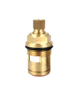 Universal Faucet Cartridge Replacement Kit with Brass Ceramic Disc Tap Valves, front view, 16 Splines, Quarter Turn