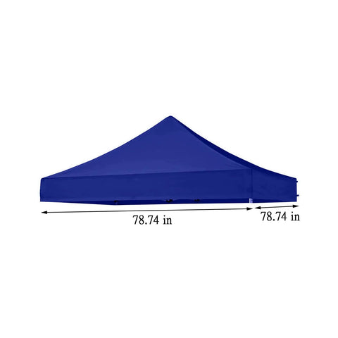 Side view of Universal Replacement Top For Pop Up Canopy Tents, Blue, size 6x6 foot, fits 2.62ft center pole, durable outdoor use.