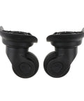 Heavy Duty Luggage Wheel Replacement Pair Slick Swivel Casters Double Bearing silent glide design ideal for luggage upgrades.