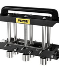 Three Station Edge Roller Bender for Sheet Metal Fabrication, 0-90 Degree Bends, Adjustable Height, Black and Silver Finish