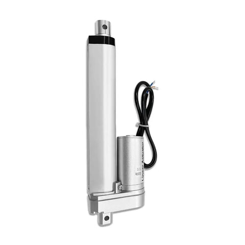 Beefy 6 Inch Stroke 12V Electric Linear Actuator With 225Lbs Load Capacity, silver aluminum housing, IP55 waterproof