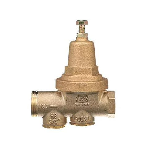 Brass Zurn Wilkins 3/4-inch 600XL pressure reducing valve with top-adjustment screw