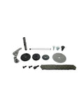 Dope Fitment For YX 140cc Z40 Dirt Bike Cam Chain Sprocket Tensioner Roller Kit, chain and sprocket parts laid out