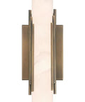Sleek Sixteen Inch Led Wall Sconce With Natural Alabaster Cylinder And Killer Gold Finish For Entryway Or Bedroom featuring a gold frame and alabaster shade.