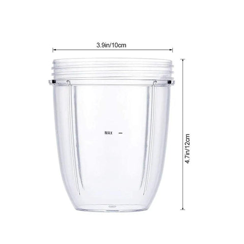 Replacement Eighteen Oz Cups Kit For NutriBullet Blenders with Two Flip Top To Go Lids and Two Rubber Gaskets Compatible With 600W 900W