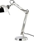 Adjustable Nickel Desk Lamp With Flexible Arm And Head, Ideal Office Or Computer Desk Lighting For Reading, Sturdy Base, Modern Finish
