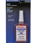 Blue Medium Strength Thread Locker Bolt Locking Adhesive, 24 mL Carded Bottle, with packaging, in clear plastic and card display