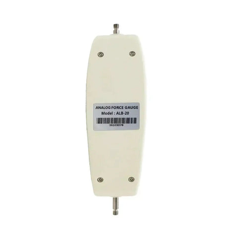 Analog Push Pull Force Gauge, Tension Meter With Peak Hold, Dual Newton Kilogram Display, Pro Grade Tension Tester For Precise Load Testing And Low Error Readings (100N), white housing front view