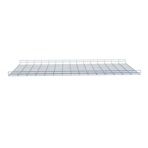 Heavy Duty Wire Mesh Cable Tray Set in electro zinc plated silver steel, front view, durable construction, 1.97 X 23.63 X 59.06 inch