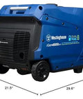 Side view of Dual Fuel 5000 Watt Portable Inverter Generator with Remote Start Gas or Propane Powered, RV ready and super quiet.