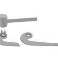 V6 Universal Ebike Torque Arm For Front And Rear Motors Fits 12mm 14mm And 16mm Axles Hardened Insert For Double Spinout Strength Frame Mounted With Hose Clamps Beefy Heavy Duty Stainless Steel Construction shown with axle insert detail