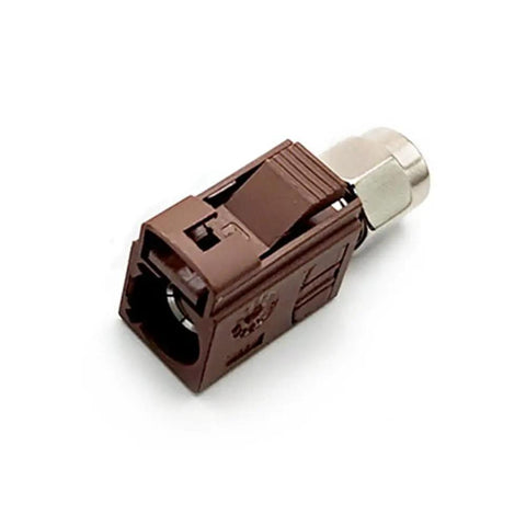Fakra F Female To SMA Male Adapter Pair For GPS Antennas And RF Projects, Brown Fakra To SMA Connector Kit, single adapter view