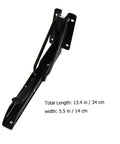 Premium Black Corner Shelving Brackets Wall Mount Storage Heavy Duty Steel Folding Shelf Support, 34 cm length, for workshops.