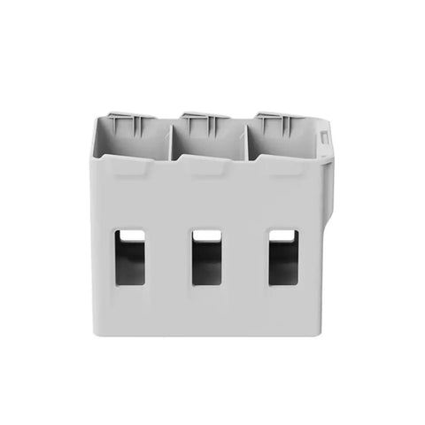 Front view of Lito 1 Smart Multi Battery Charging Hub with spaces for 3 batteries for Go To Drones Pro Grade Charging Station.