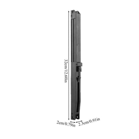 Side view of Two Pack Barn Door Soft Close Kit Hole Free Version Sliding Hardware With Spring Damper, shown with measurements.