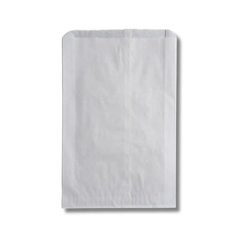 Flat Merchandise Paper Bags White Kraft Paper Bags 10 X 2 X 15 Inches, Durable And Eco Friendly, Recyclable